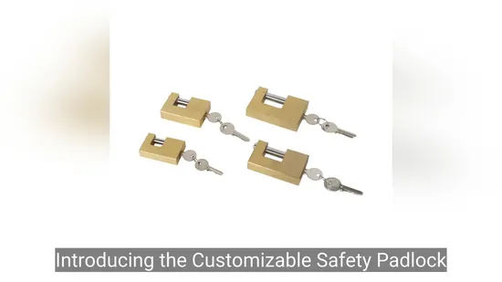 Cadeado retangular Cadeado de segurança personalizável com desbloqueio por chave e duas chaves
