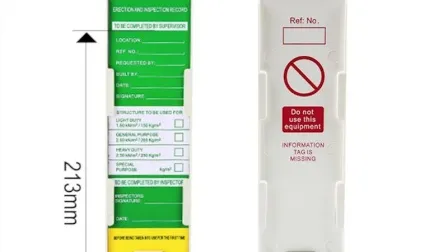 Etiqueta de andaime multifuncional para bloqueio de segurança